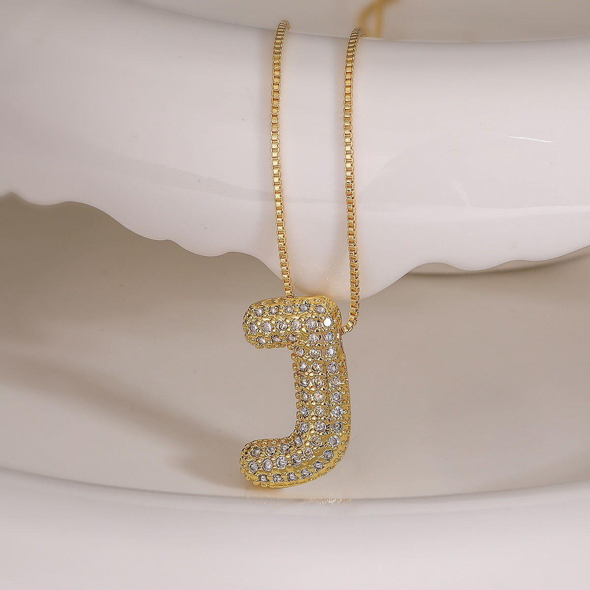 Pendant Jewelry Hip Hop Fashion Couple a to Z Initial Charms Iced Out Full Diamond Gemstones Bubble Letters Pendant Necklaces-JJ0002