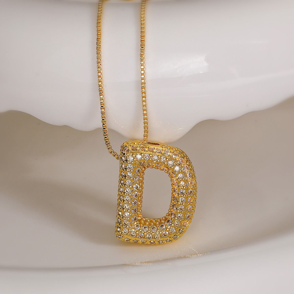 Pendant Jewelry Hip Hop Fashion Couple a to Z Initial Charms Iced Out Full Diamond Gemstones Bubble Letters Pendant Necklaces-JJ0002