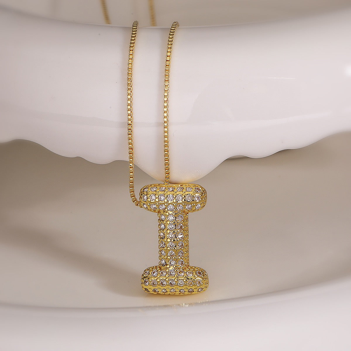 Pendant Jewelry Hip Hop Fashion Couple a to Z Initial Charms Iced Out Full Diamond Gemstones Bubble Letters Pendant Necklaces-JJ0002