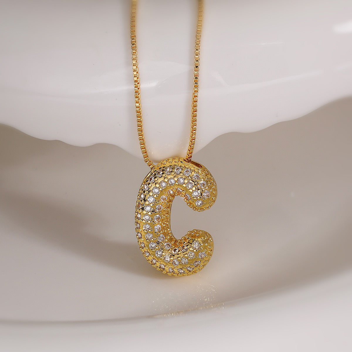 Pendant Jewelry Hip Hop Fashion Couple a to Z Initial Charms Iced Out Full Diamond Gemstones Bubble Letters Pendant Necklaces-JJ0002