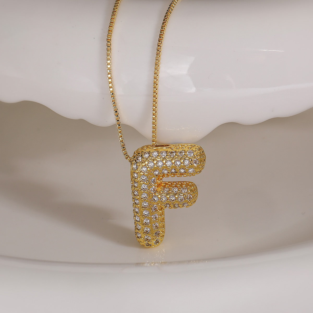 Pendant Jewelry Hip Hop Fashion Couple a to Z Initial Charms Iced Out Full Diamond Gemstones Bubble Letters Pendant Necklaces-JJ0002