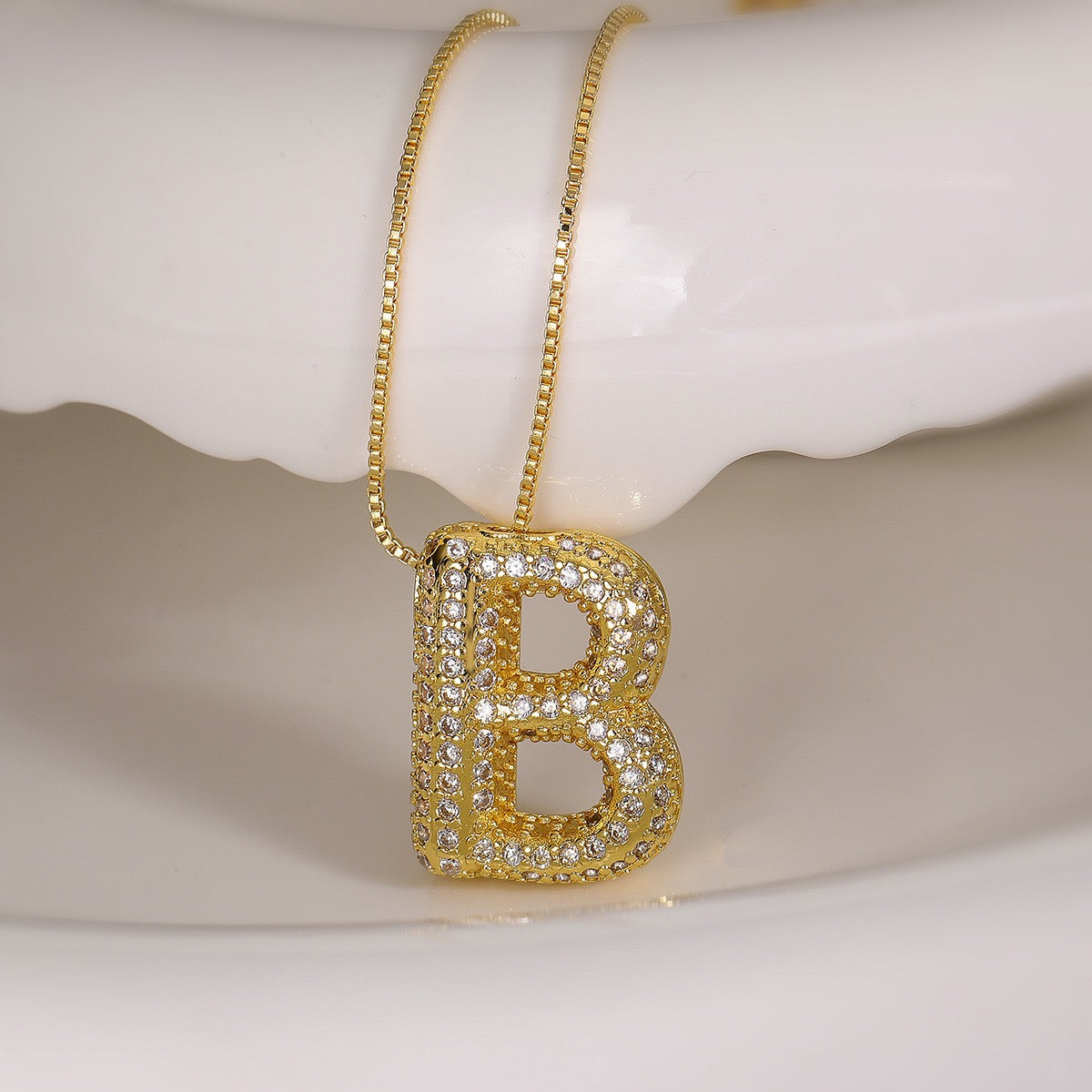 Pendant Jewelry Hip Hop Fashion Couple a to Z Initial Charms Iced Out Full Diamond Gemstones Bubble Letters Pendant Necklaces-JJ0002