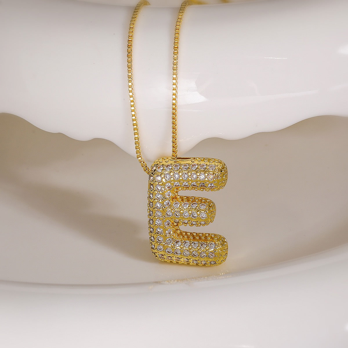 Pendant Jewelry Hip Hop Fashion Couple a to Z Initial Charms Iced Out Full Diamond Gemstones Bubble Letters Pendant Necklaces-JJ0002