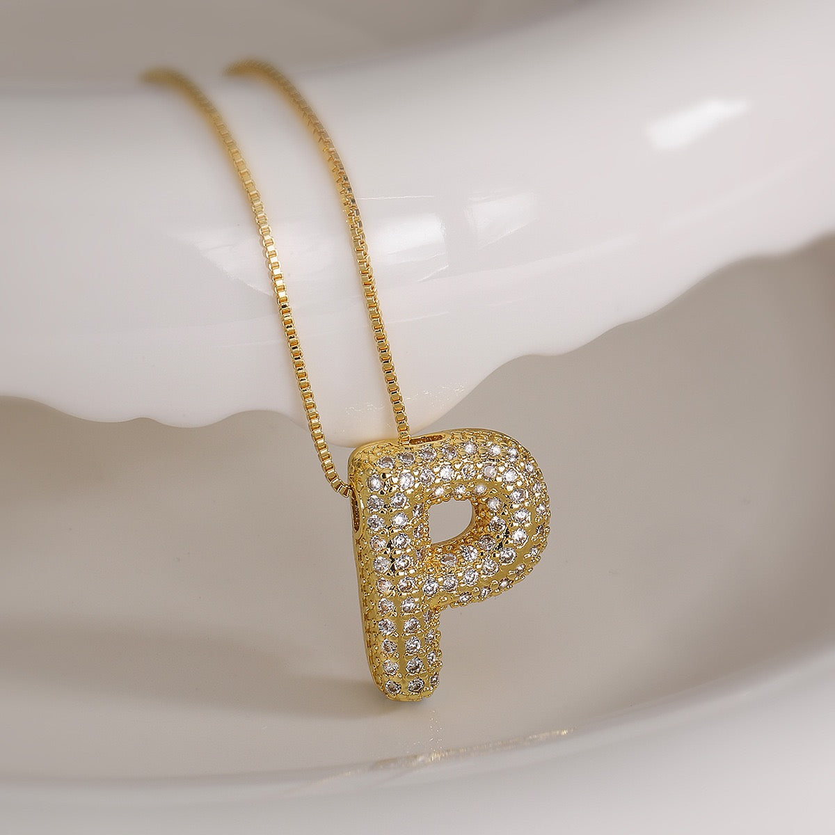 Pendant Jewelry Hip Hop Fashion Couple a to Z Initial Charms Iced Out Full Diamond Gemstones Bubble Letters Pendant Necklaces-JJ0002