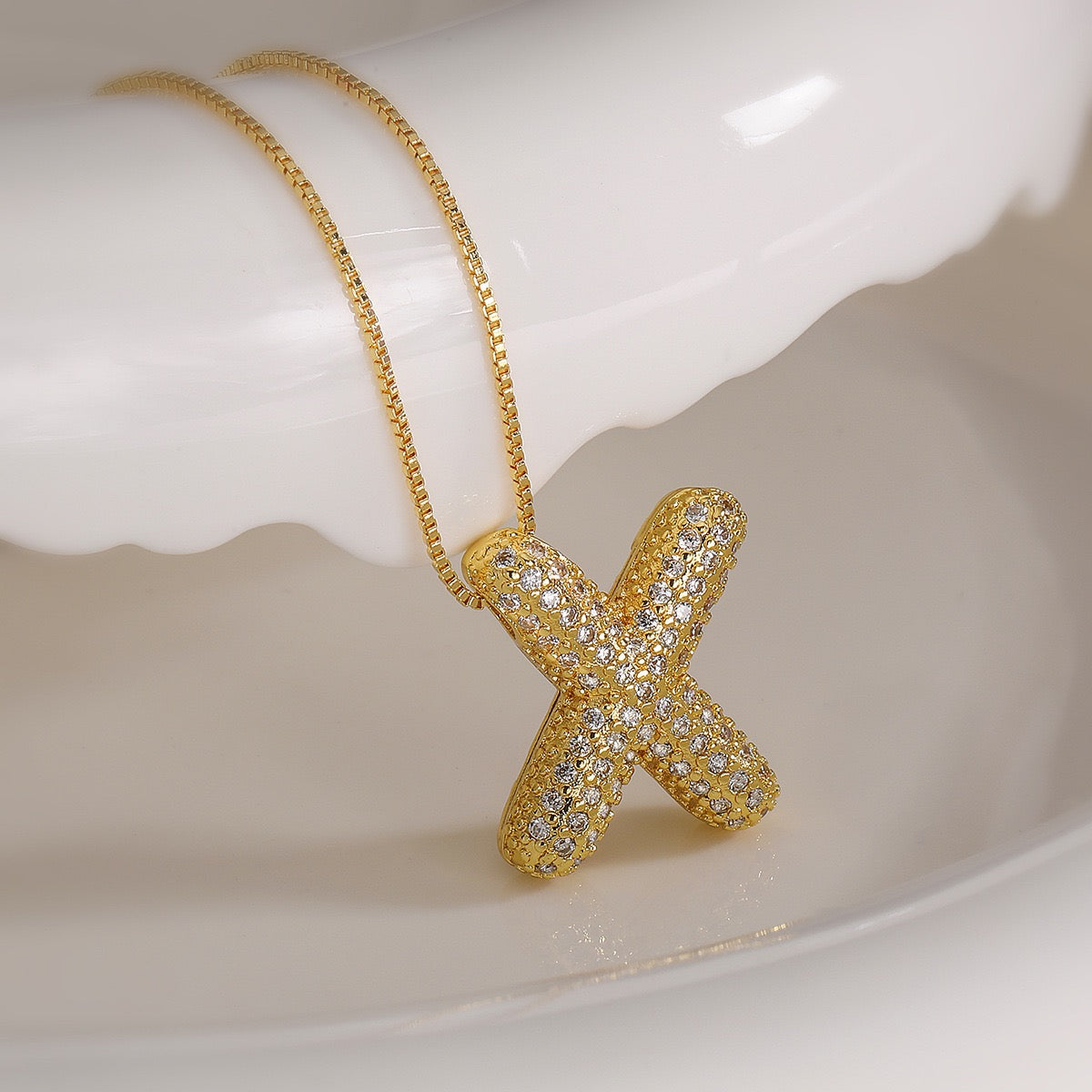 Pendant Jewelry Hip Hop Fashion Couple a to Z Initial Charms Iced Out Full Diamond Gemstones Bubble Letters Pendant Necklaces-JJ0002